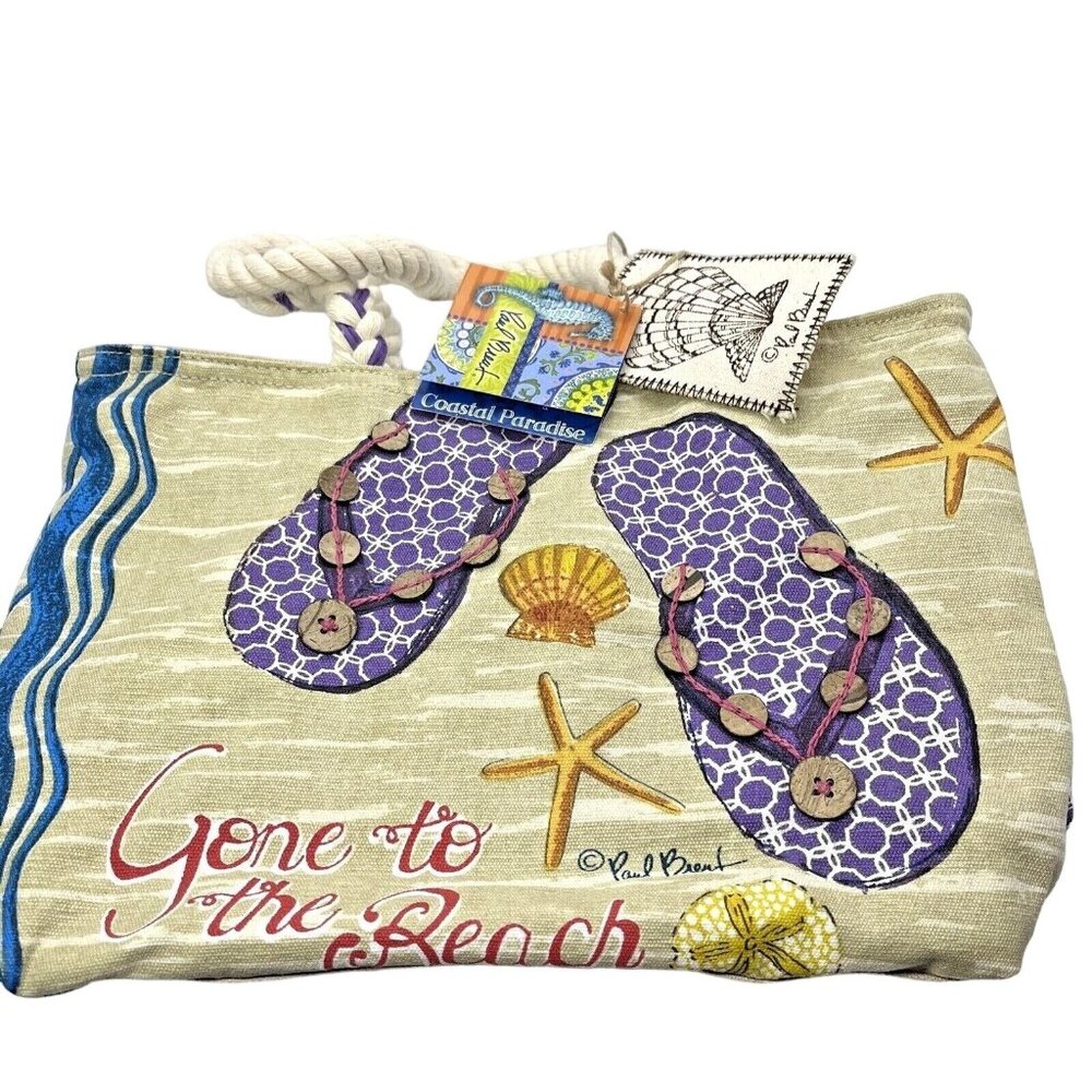 Paul Brent “Gone to the Beach” Bag - Embellished On Flip Flops NWT